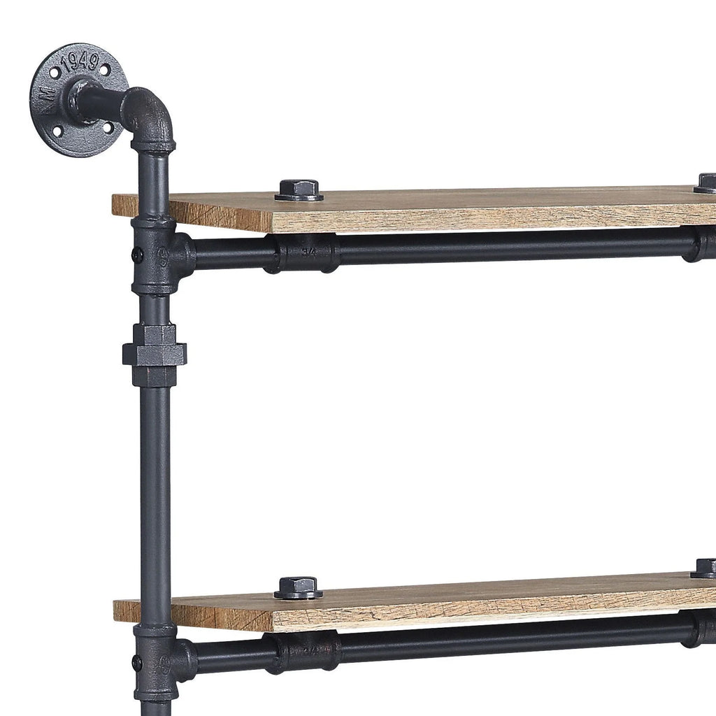 Oak and Sandy Black 5 Shelf Wall Rack M827
