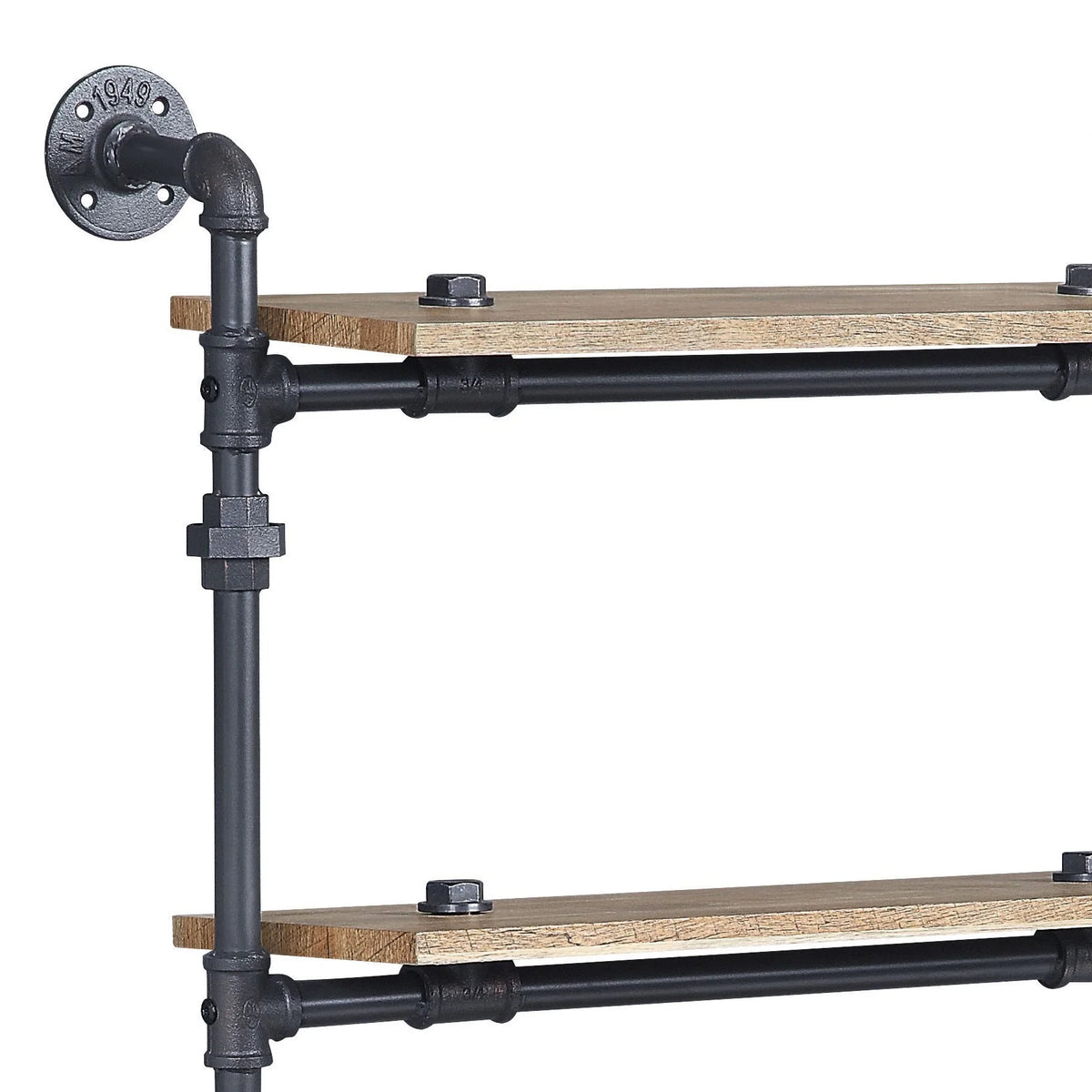 Oak and Sandy Black 5 Shelf Wall Rack M827