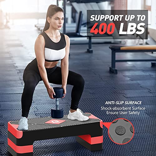 Adjustable Aerobic Exercise Step with 4" 6" 8" Risers Y73018