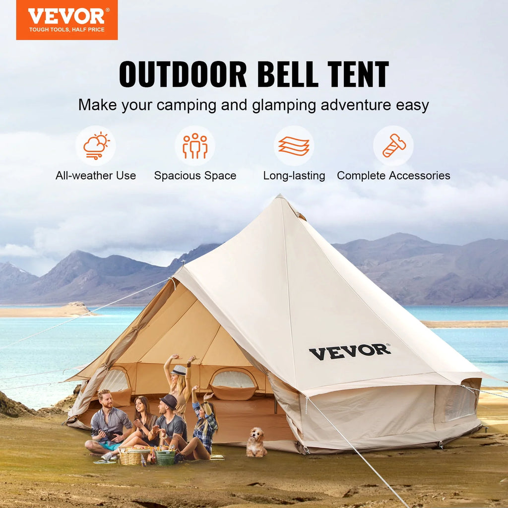 Canvas Bell Tent with Stove Jacket Waterproof 4 Seasons I727035