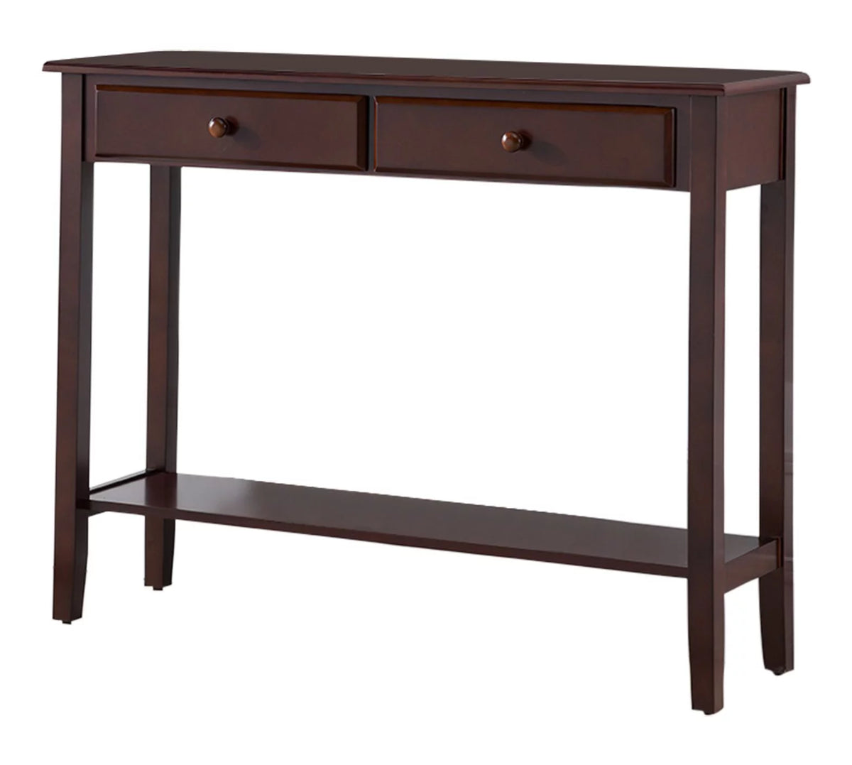 Wood Console Entryway Table with 2 Drawers & Lower Shelf B24807