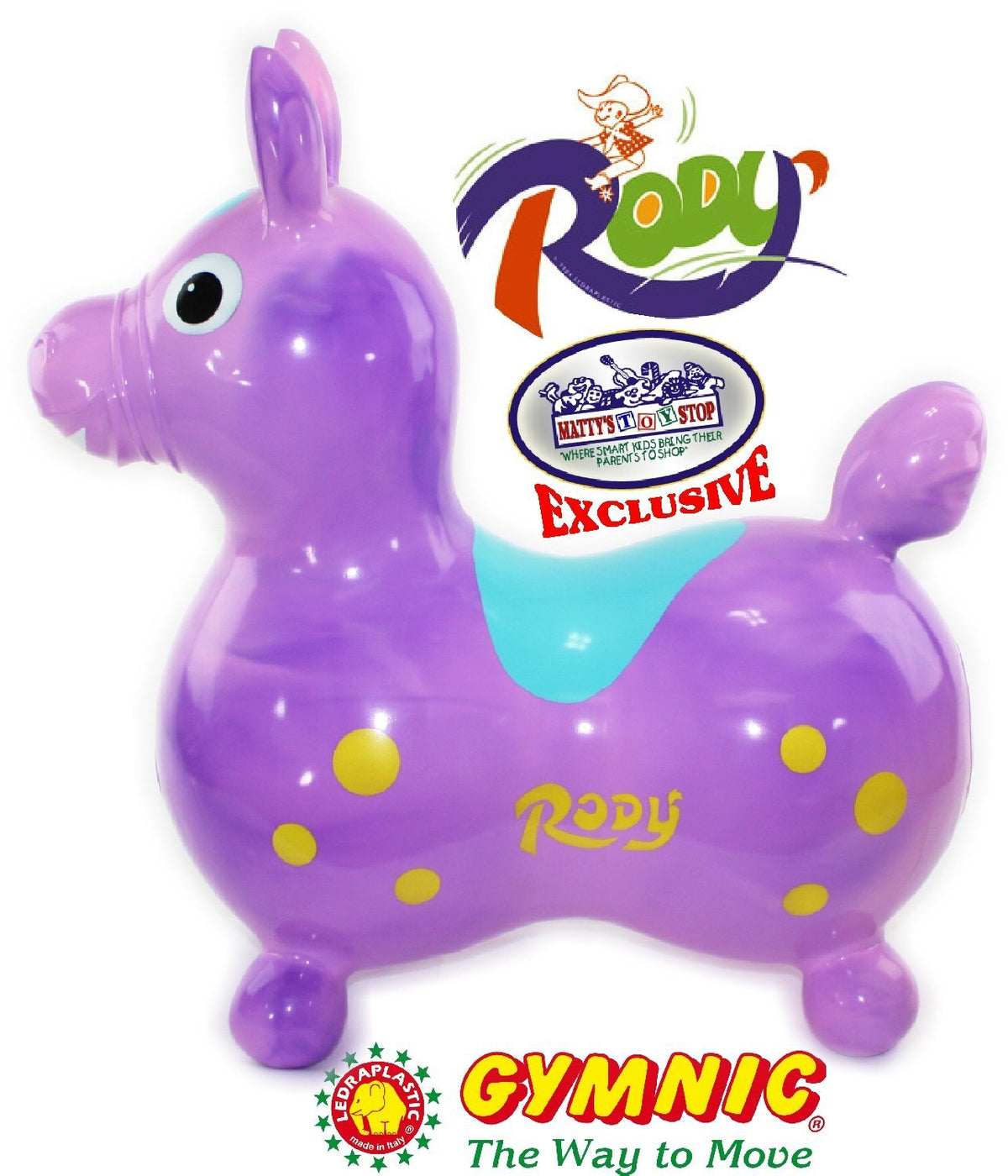 Purple & Pink Swirl Inflatable Bounce & Ride Horse K6369