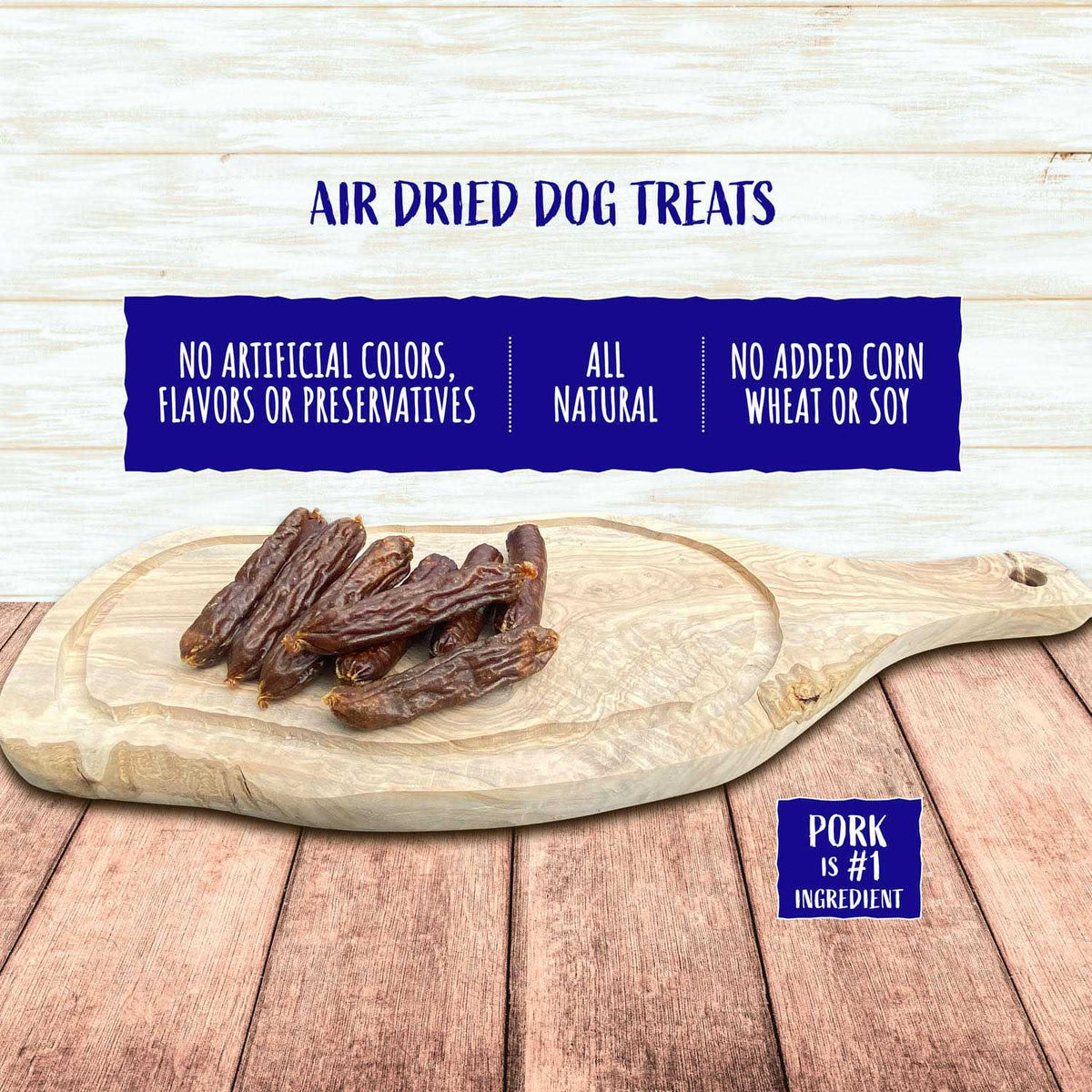 Air Dried Pork and Apple Sausage Dog Treats G529