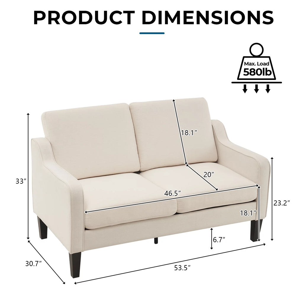 Beige Mid-century Modern Loveseat A45663