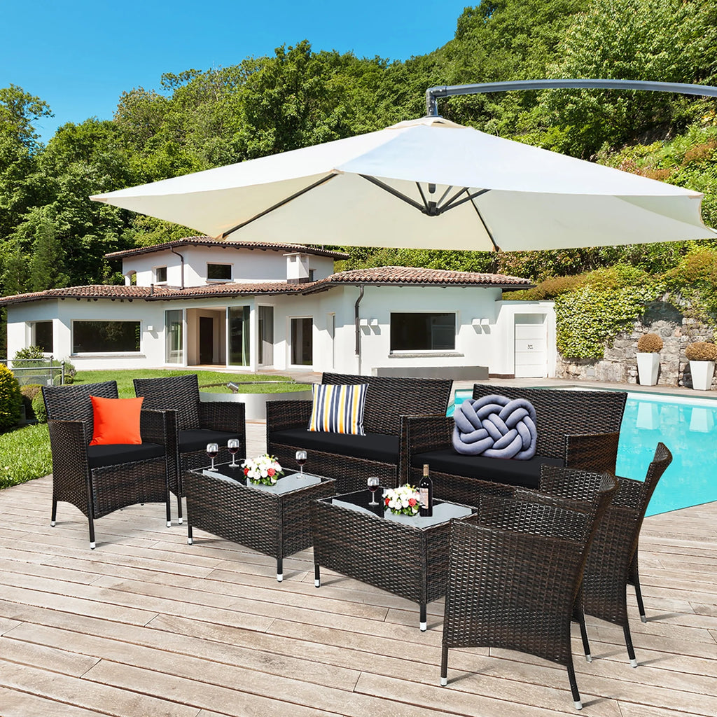8 Pcs Cushioned Patio Furniture Set A386458