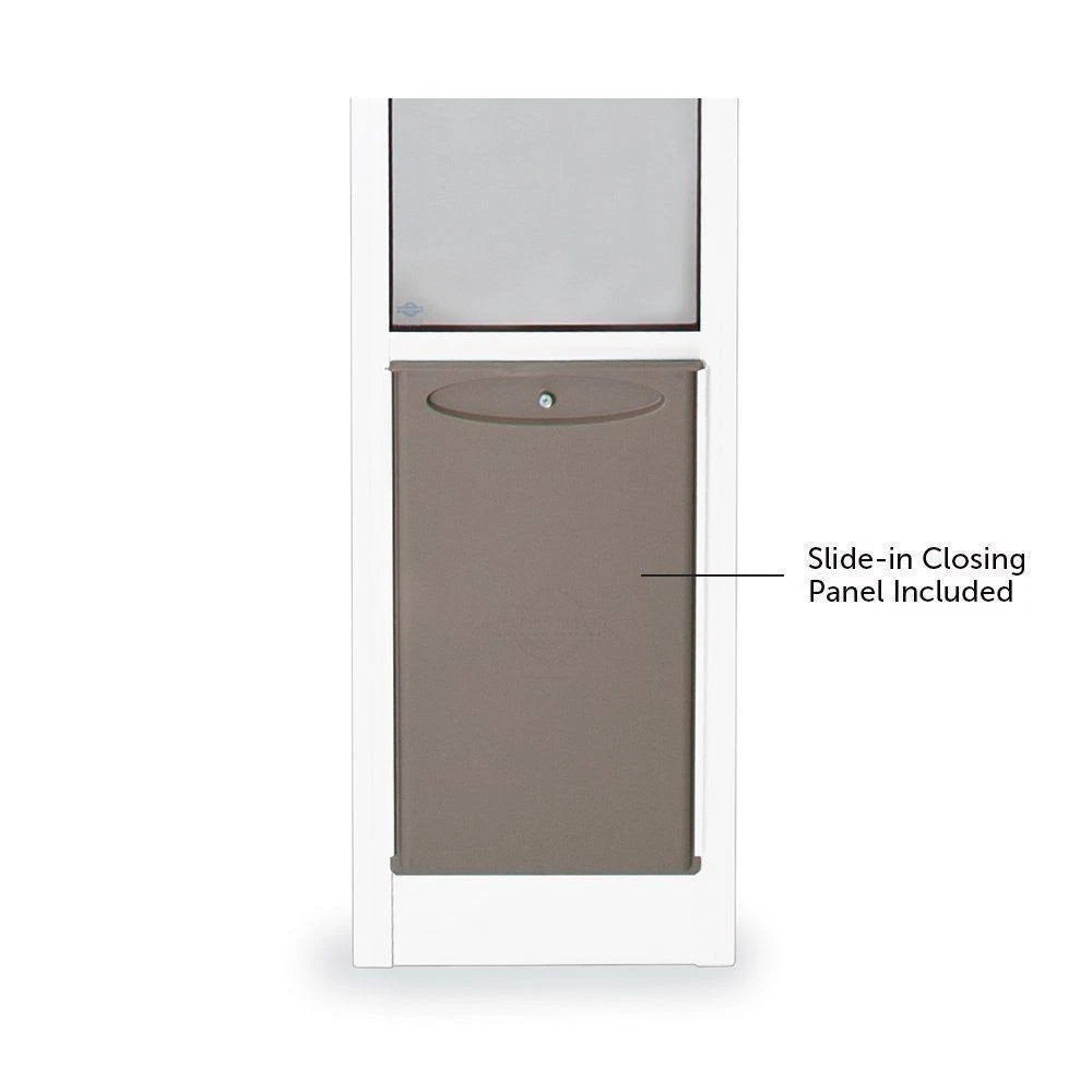 White Aluminum Frame Sliding Glass Pet Door Panel B9021