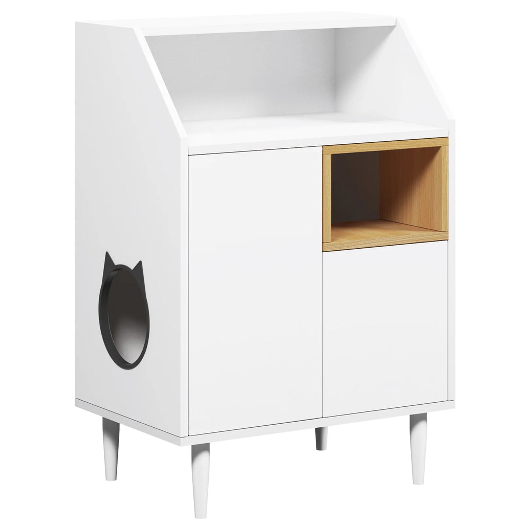 Cat Litter Box Enclosure Wooden Pet Crate Furniture L44543