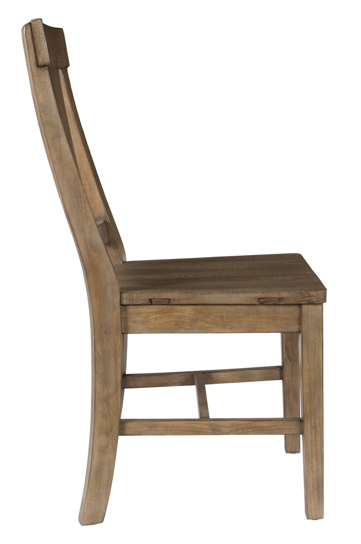 Distressed Gray Reclaimed Wood Dining Chair Set of 2 N615