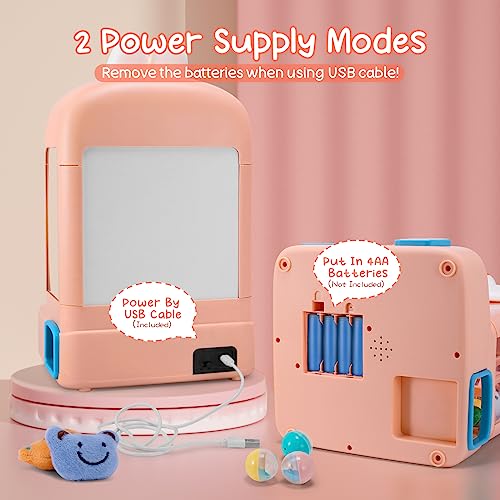 Claw Machine with Plush Toys Adjustable Sounds and Music Pink S5318