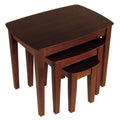 Antique Walnut Solid Wood Nesting Table Set of 3 G47692