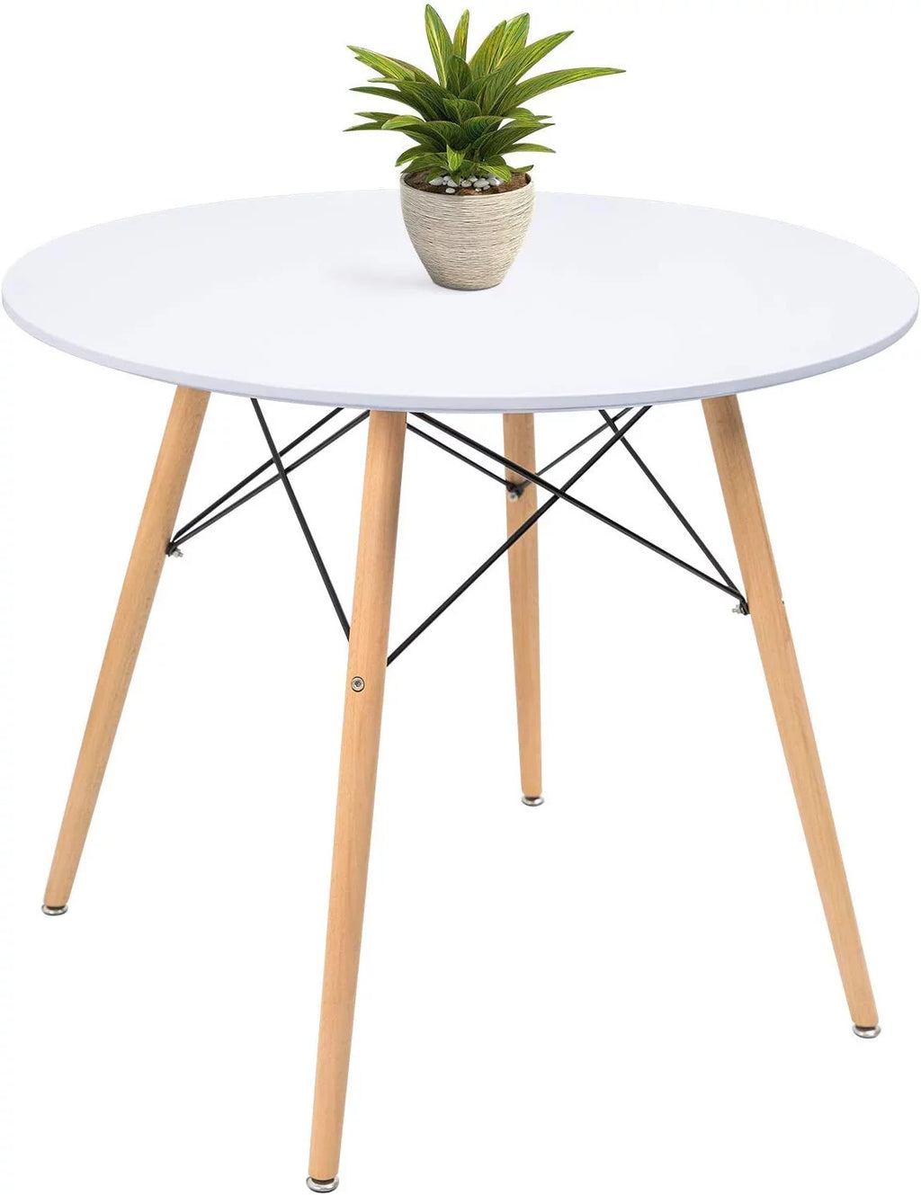 White Round Dining Table 32" Pedestal V578
