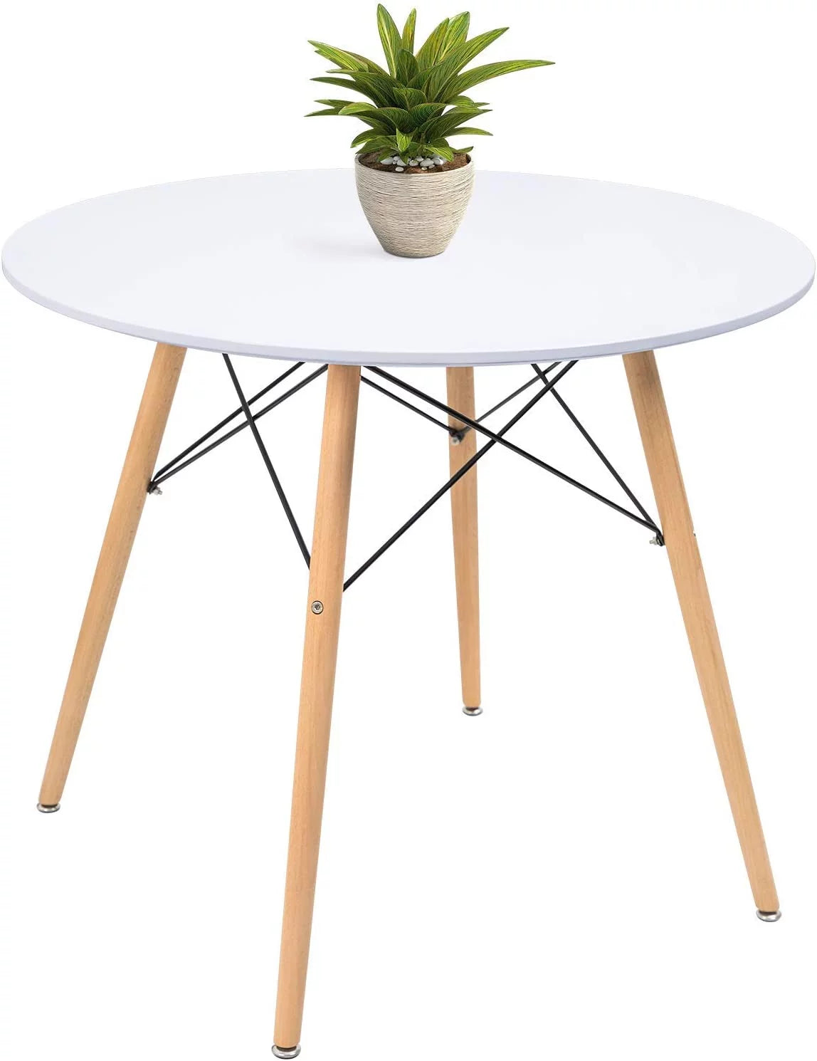 White Round Dining Table 32" Pedestal V578