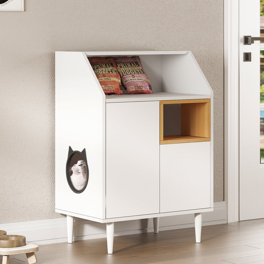 Cat Litter Box Enclosure Wooden Pet Crate Furniture L44543