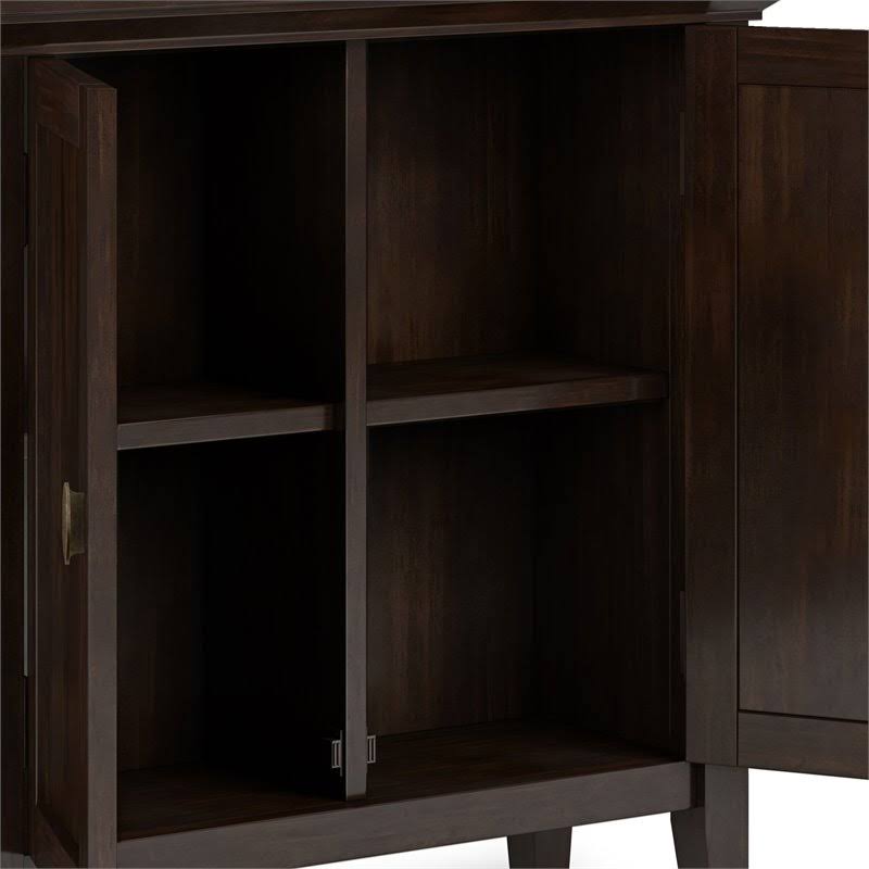 Solid Wood Low Storage Cabinet in Brunette Brown W99225