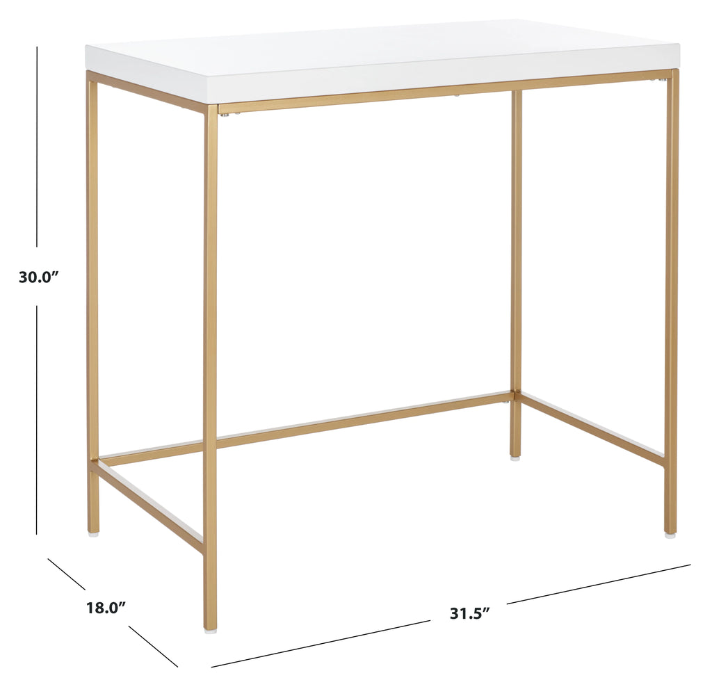 White Gold Wood Writing Desk J4631