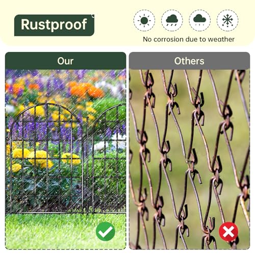 32.5 ft x 22 in 30 Panels Arched No Dig Metal Garden Fence C79626