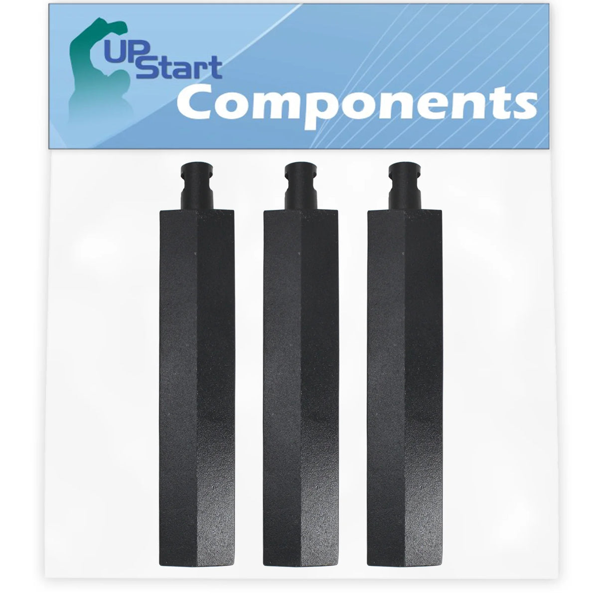 3-Pack BBQ Gas Grill Tube Burner Replacement Parts, Cast Iron, 15 3/4" H168495
