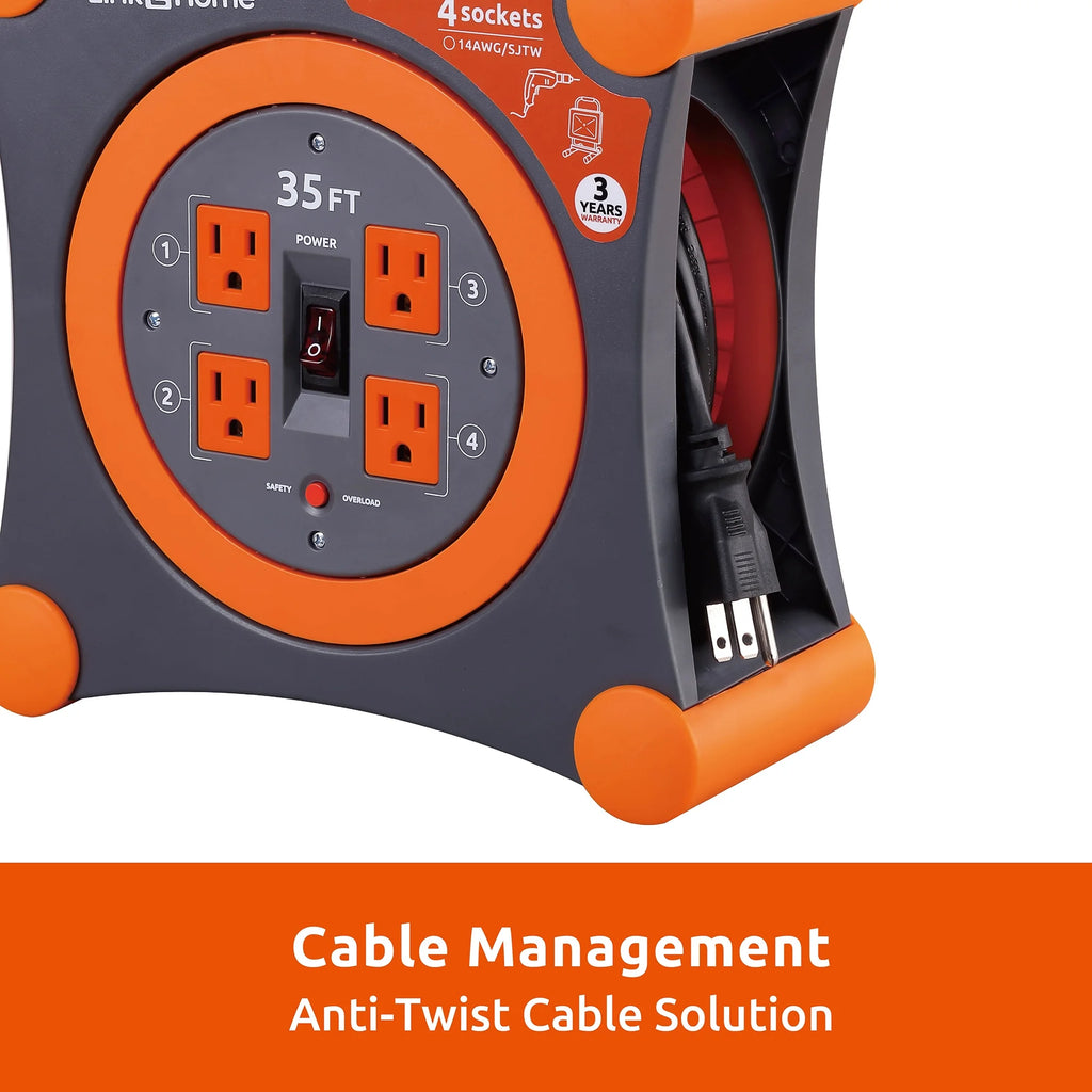 35 ft. Extension Cord 4 Power Outlets 14 AWG SJTW Cable F93297