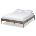 Mid-Century Wood Platform Queen Bed O4437