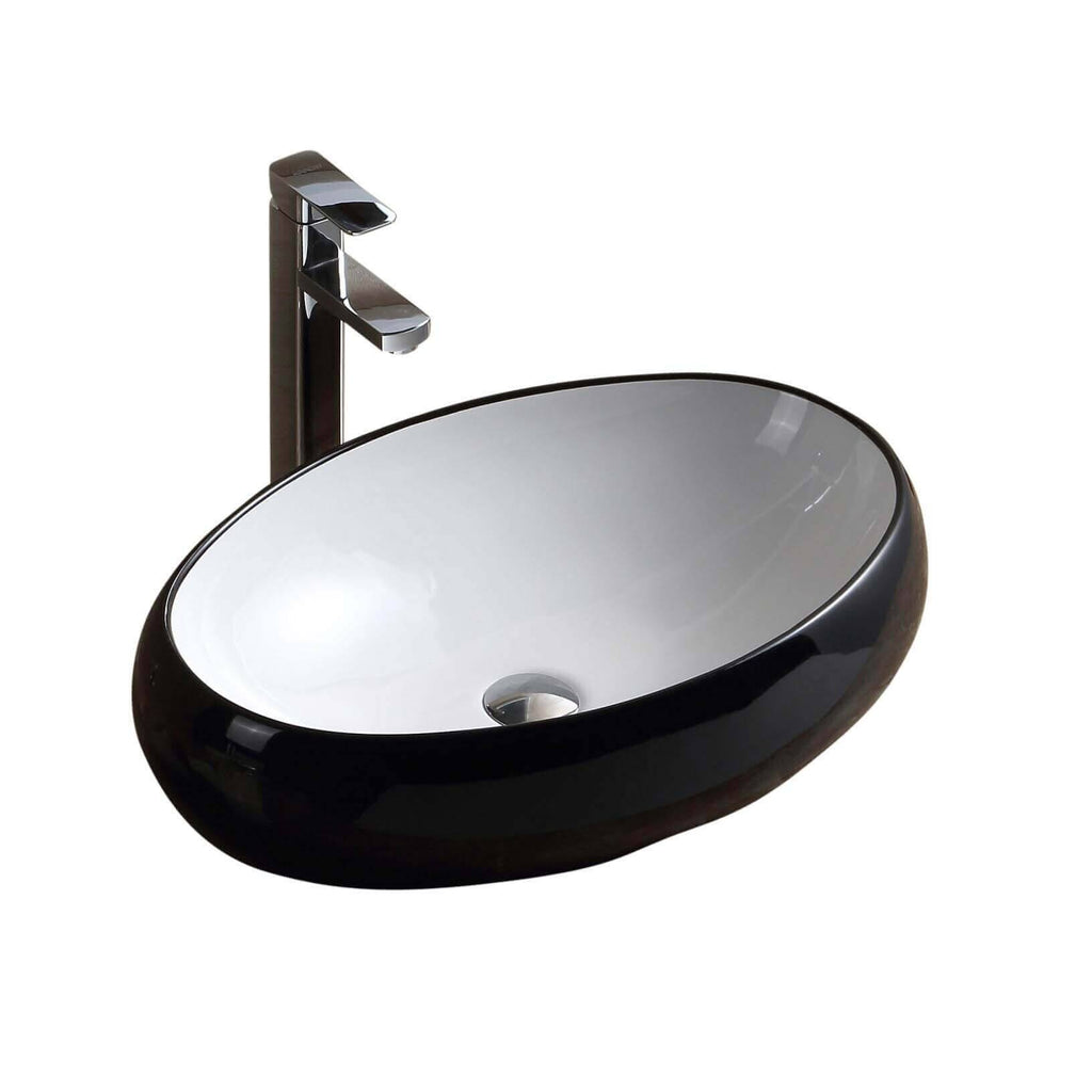 Black Oval Vessel Bathroom Sink R965328