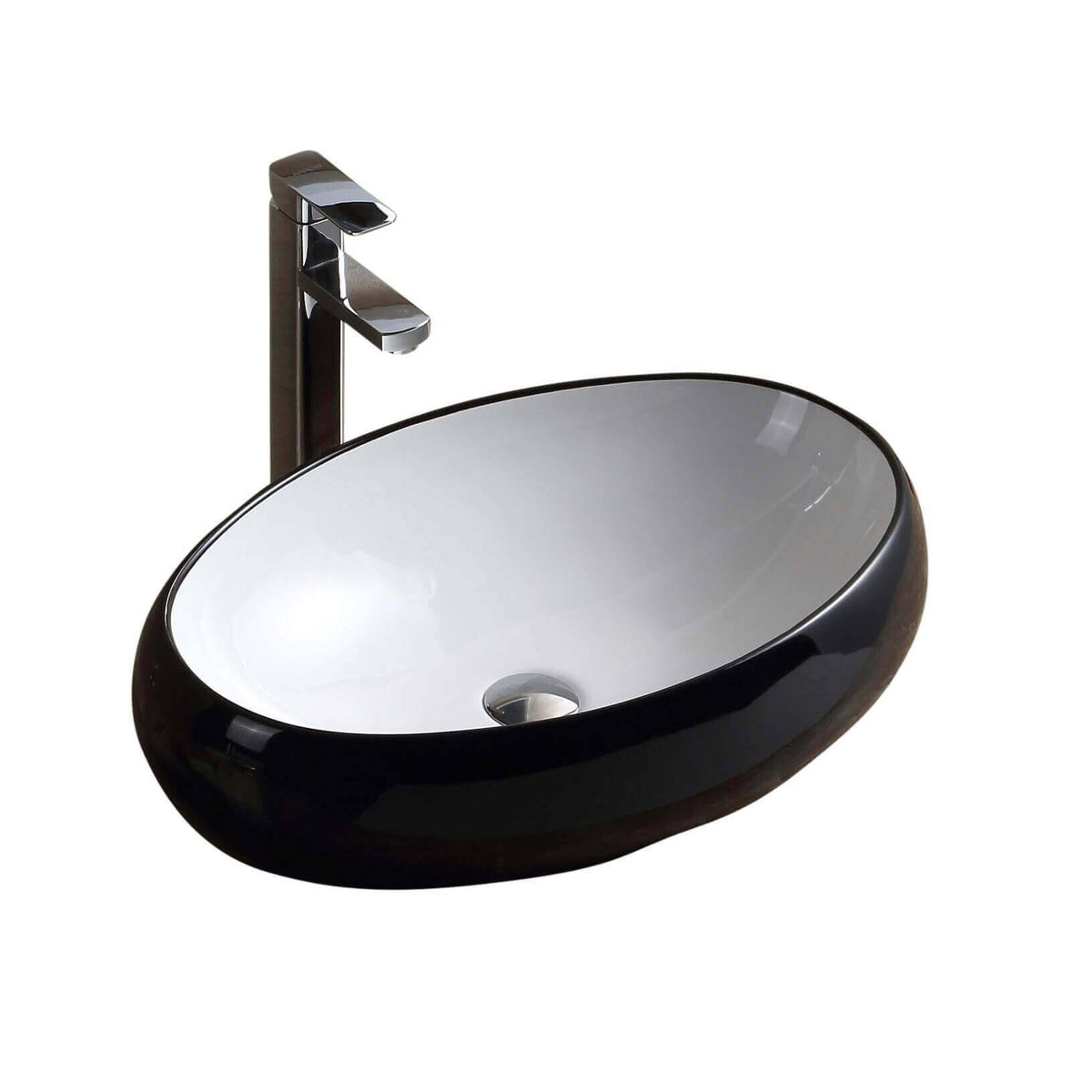 Black Oval Vessel Bathroom Sink R965328