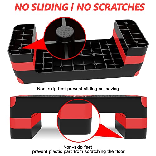 Adjustable Aerobic Exercise Step with 4" 6" 8" Risers Y73018