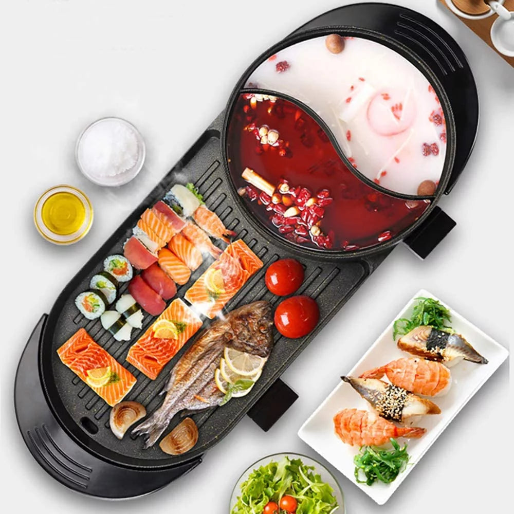 2 In 1 Electric Non-Stick Grill Cooker M5168