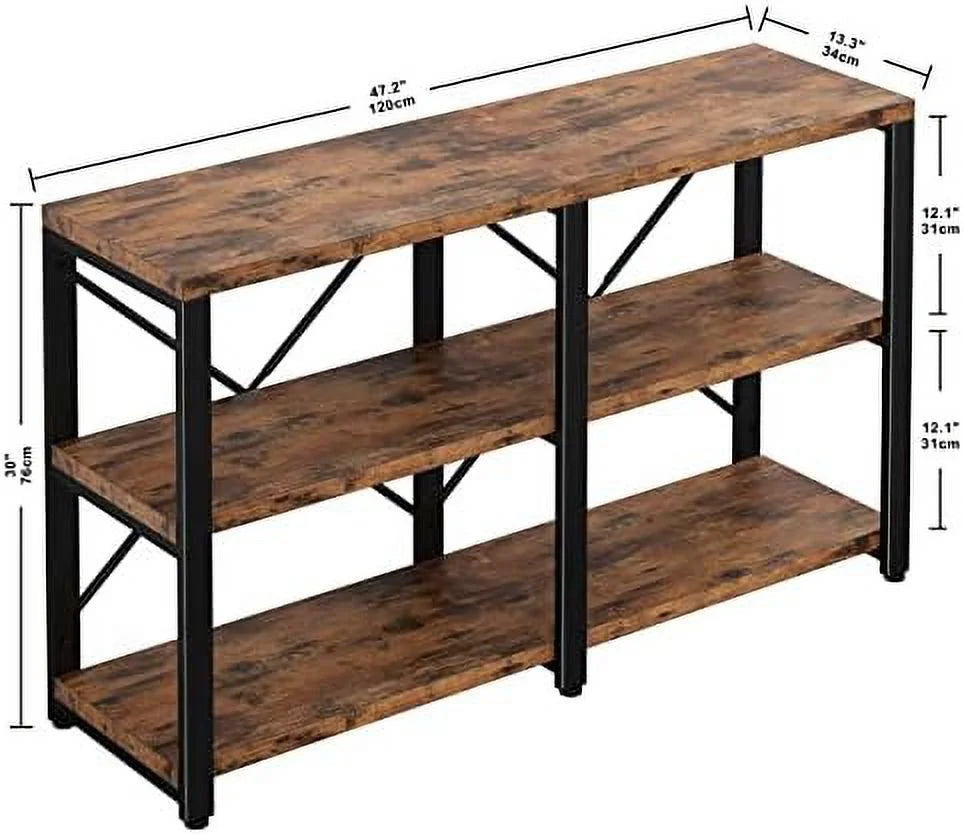 Rustic 47in 3-Tier Console Table P84164