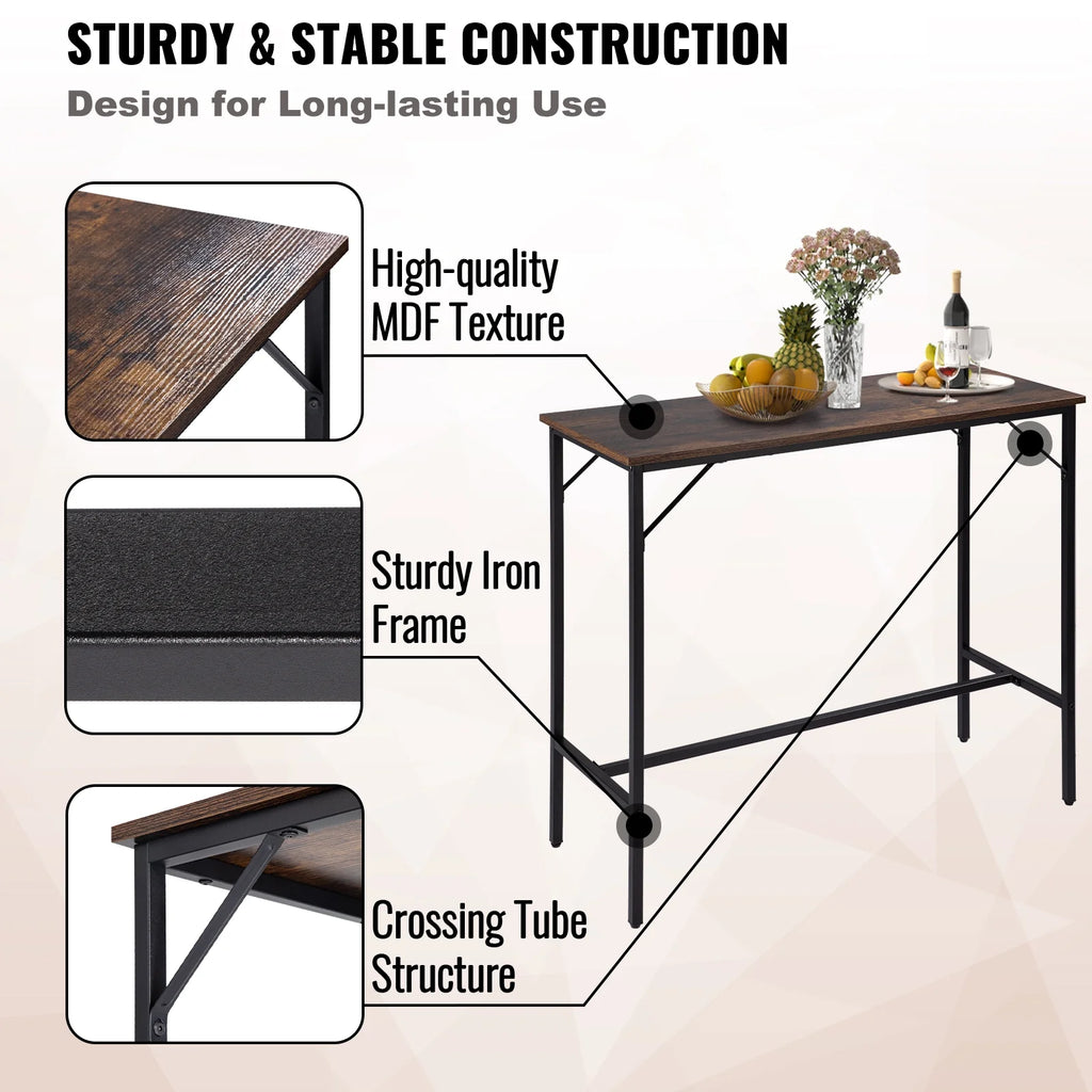 Rustic Brown 3 Piece Bar Table and Chairs Set P17076