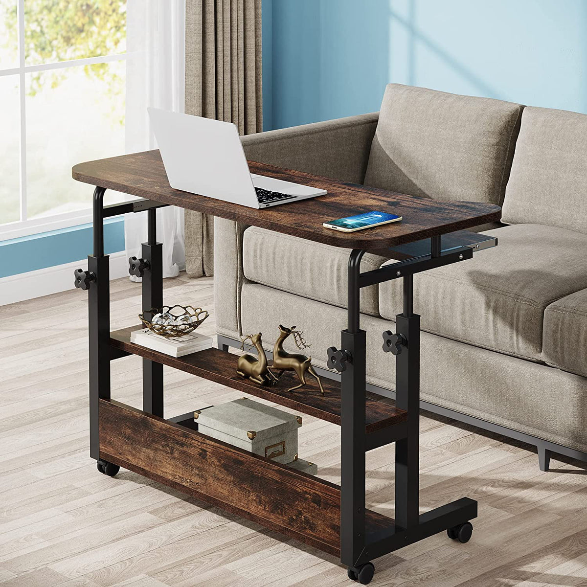 Mobile Height Adjustable Desk with Wireless Charging Station X451780