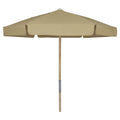 Beige 7.5 ft. Wood Beach Umbrella with Vinyl Coated Canopy Y571