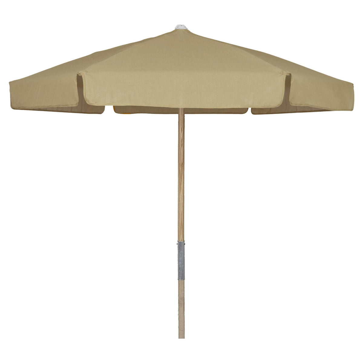 Beige 7.5 ft. Wood Beach Umbrella with Vinyl Coated Canopy Y571