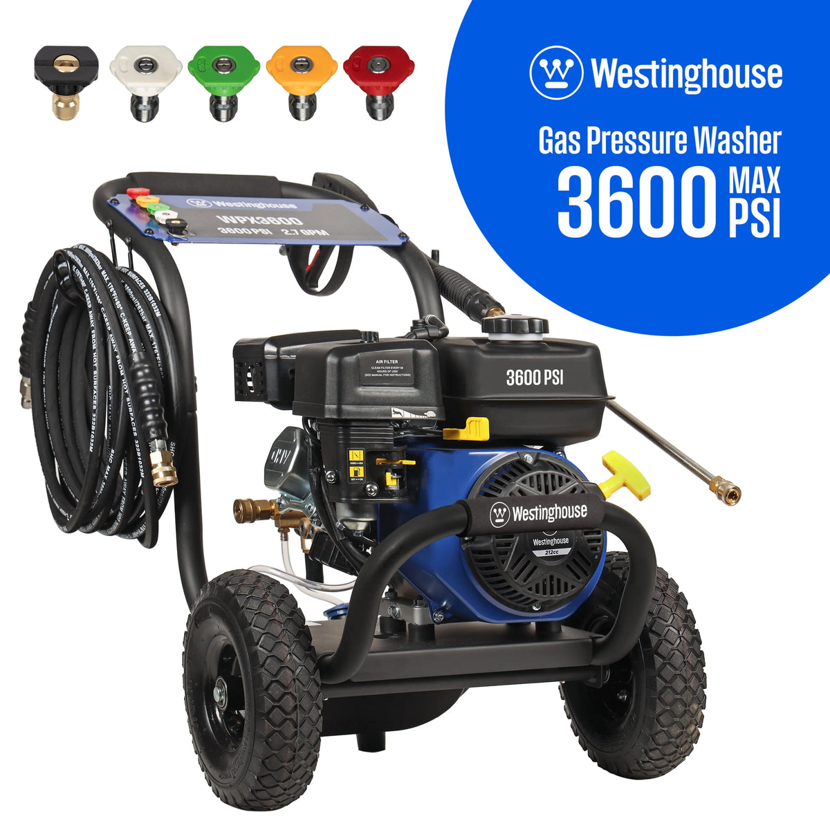 3200-PSI 2.5-GPM Gas Pressure Washer with 5 Nozzles J990