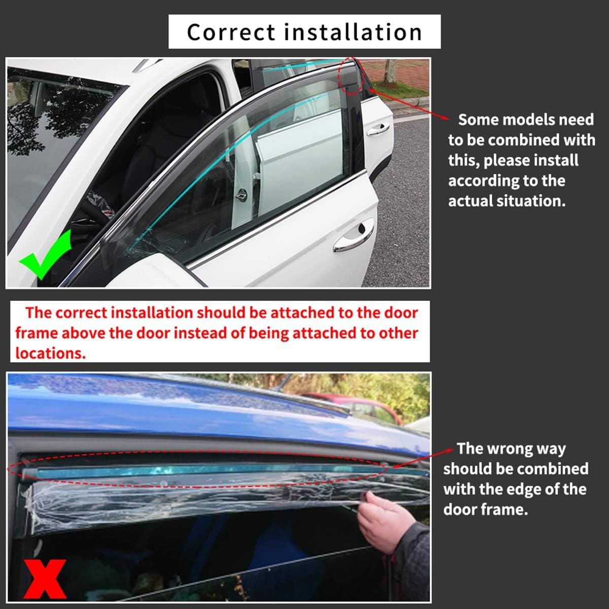 Smoke Tape-On Outside Window Visors Pack of 2 K4311