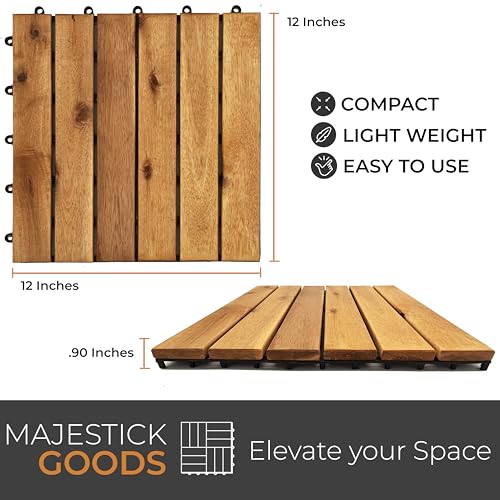 Interlocking Acacia Hardwood Deck Tiles 12 x 12 F203750