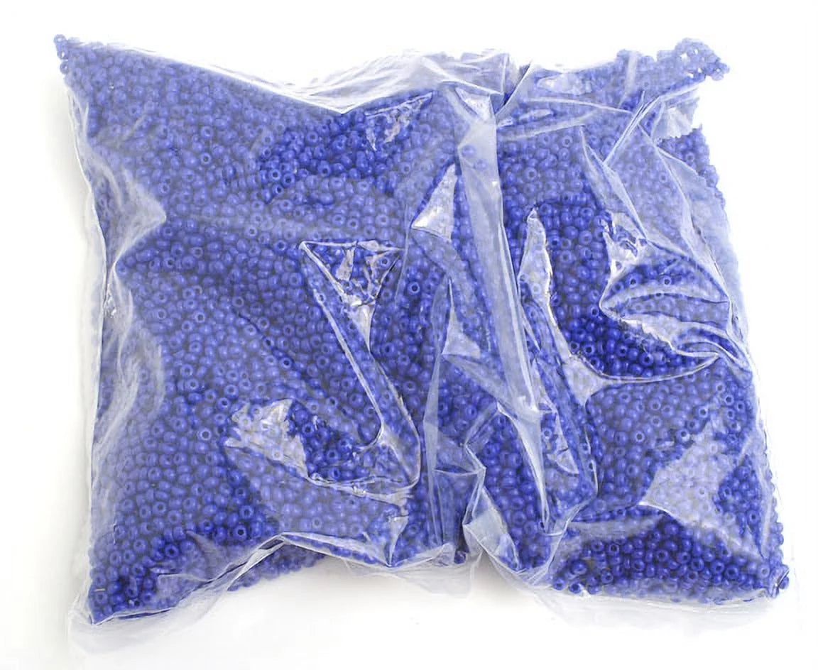 Czech Glass Seed Beads 8/0 Opaque Medium Royal Blue Y93094