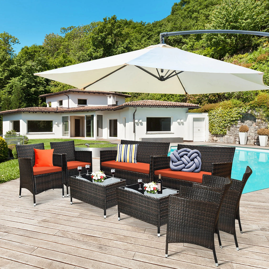 8 Pcs Cushioned Patio Furniture Set A386458