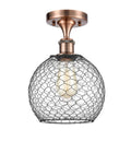 Farmhouse Chicken Wire 1 Light Semi-Flush Mount R888862