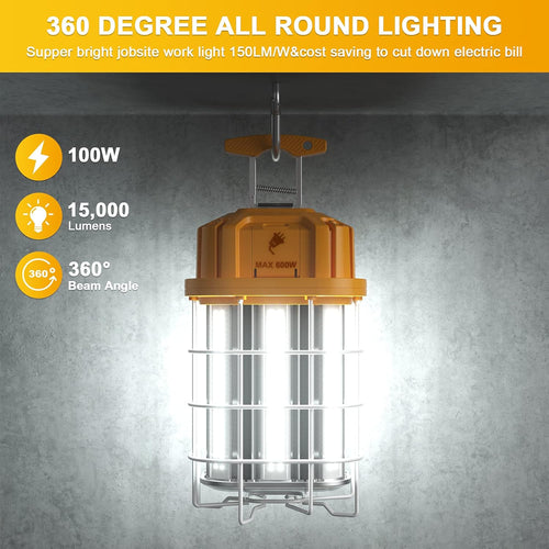 100W LED Construction Work Light 5000K Daylight with Hanging Hook N7603