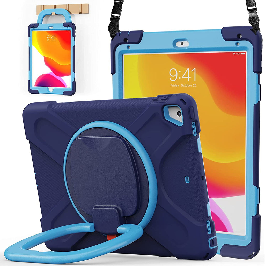 Shockproof Case with Pen Holder, Swivel Stand and Shoulder Strap U71494