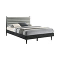 Queen Platform Wood Bed Frame with Slim Track Arms in Black I49048