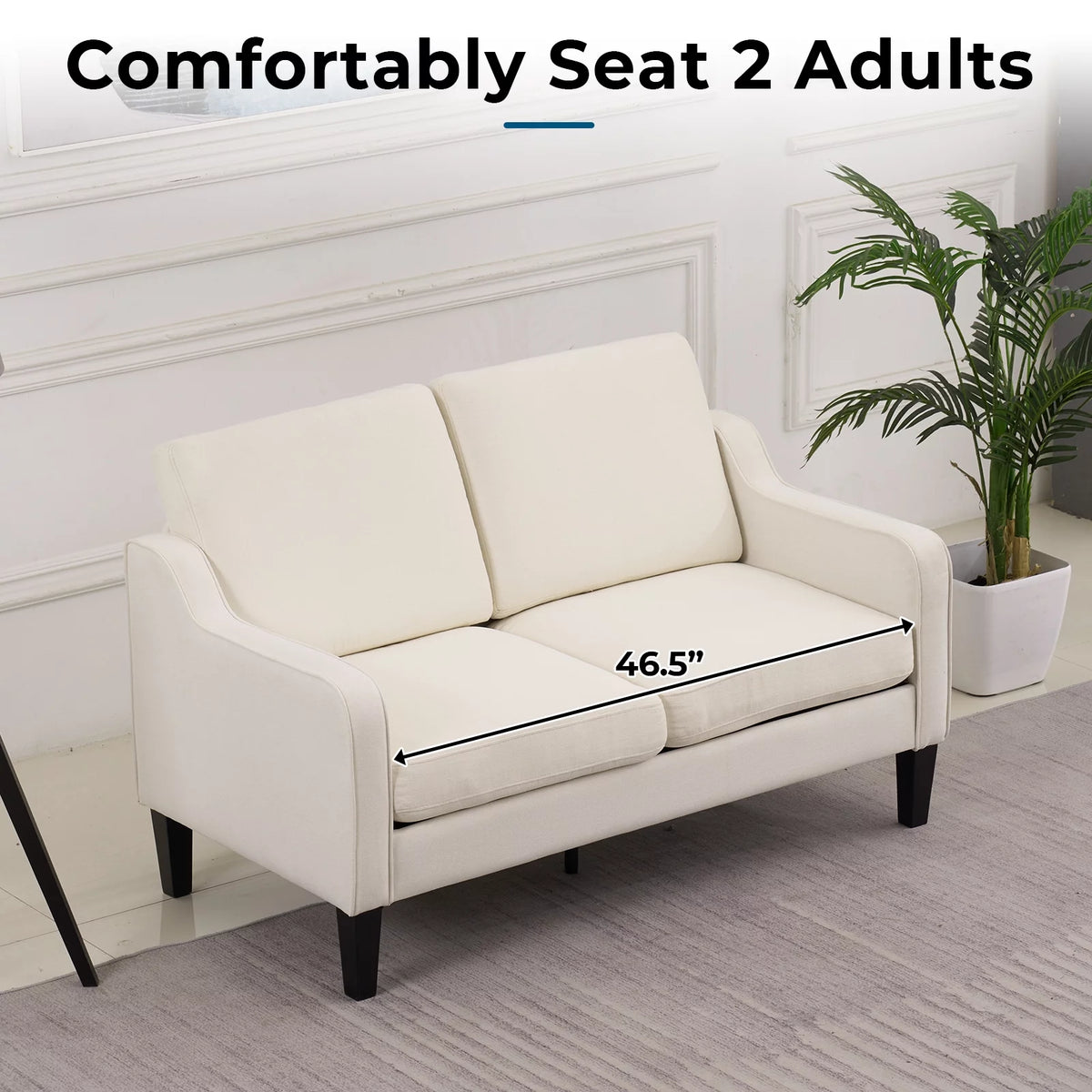 Beige Mid-century Modern Loveseat A45663
