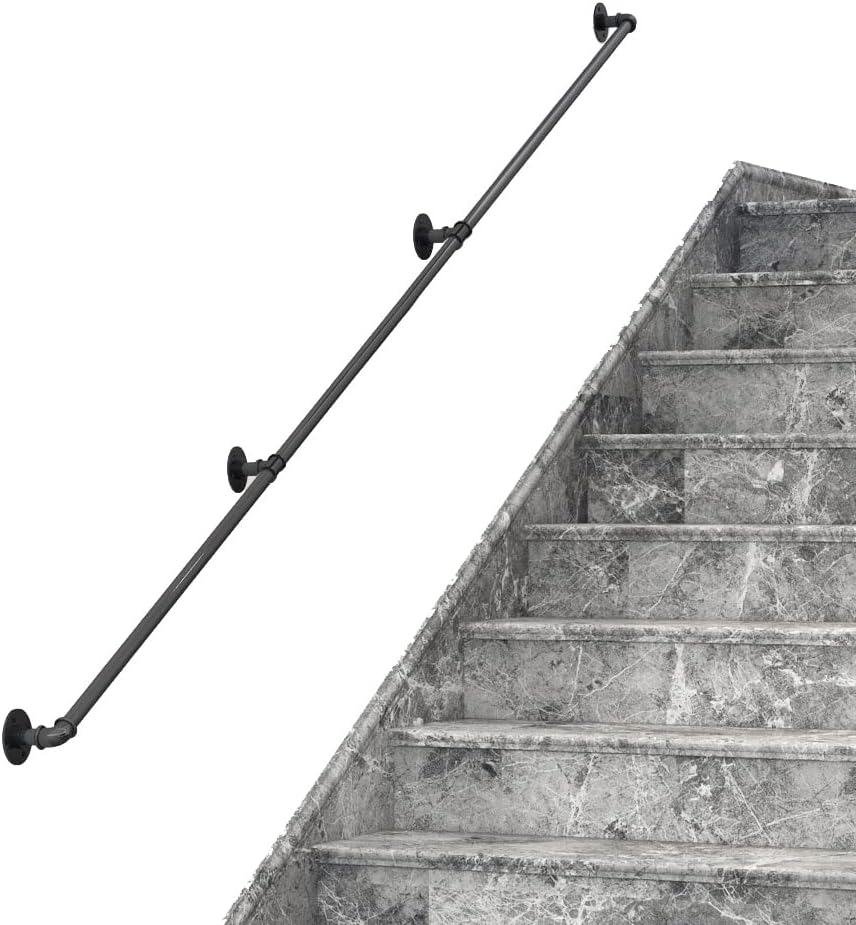 Black Pipe Staircase Handrail Pack of 2 S543171