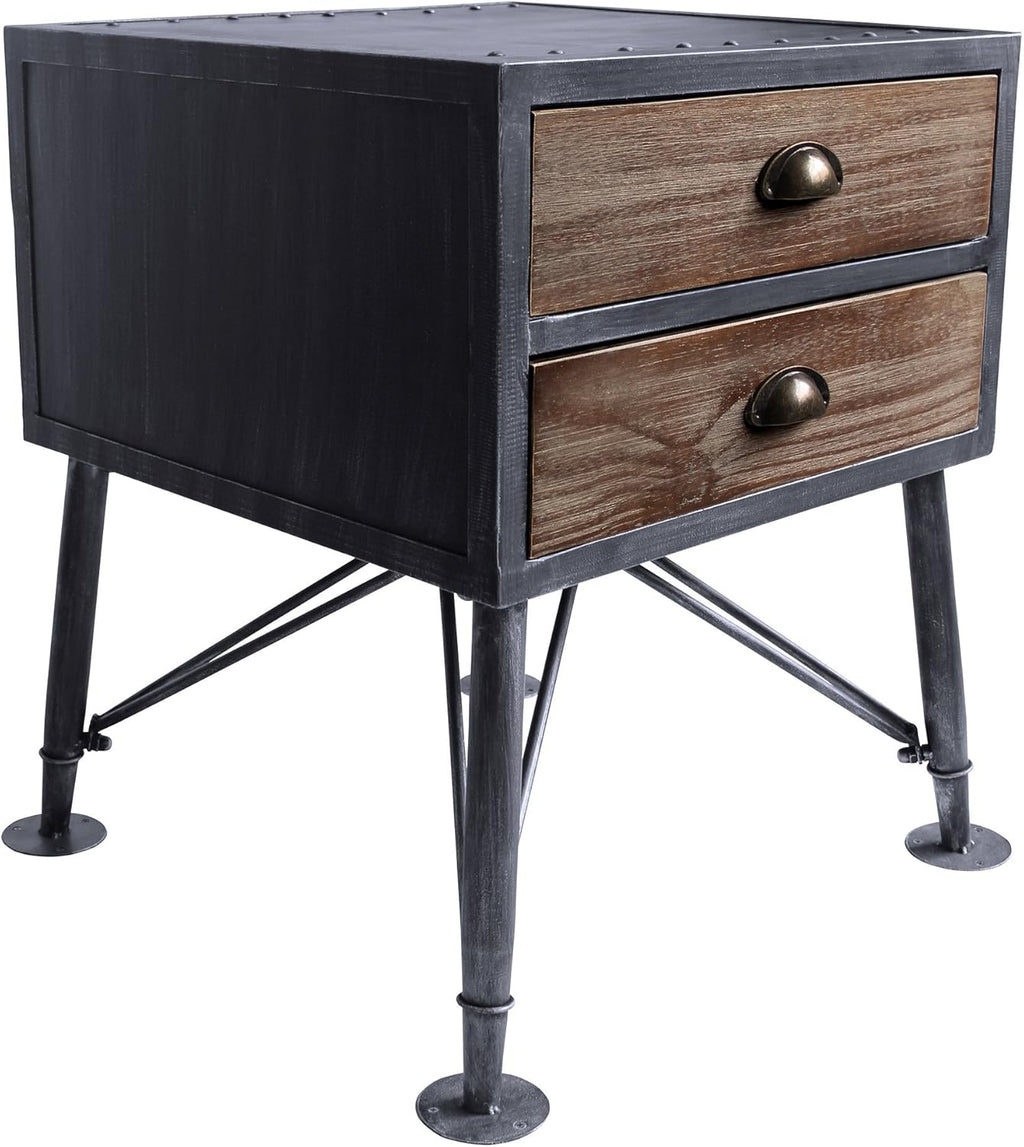 Industrial Gray 2-Drawer End Table A539487
