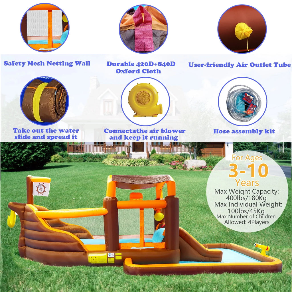 Inflatable Water Park with Splash Pool & Blower Z862648