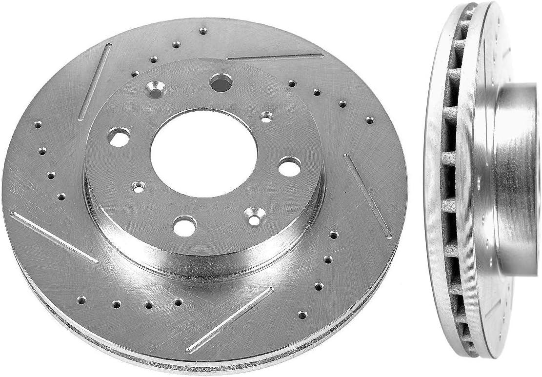 FRONT 240mm Drilled & Slotted 4 Lug Rotors Pack of 2 I2605