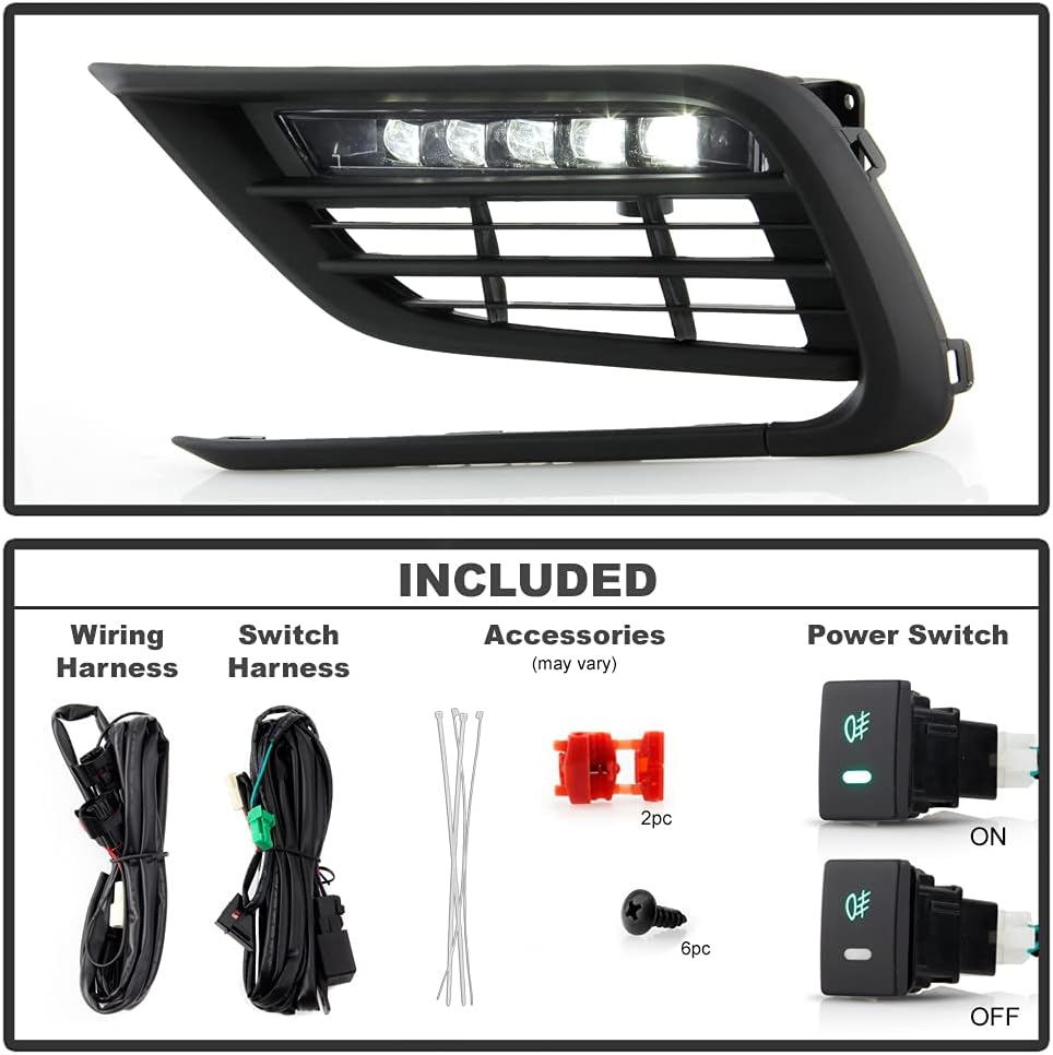 LED Fog Lights with Wire and Switch Assembly Pair S386
