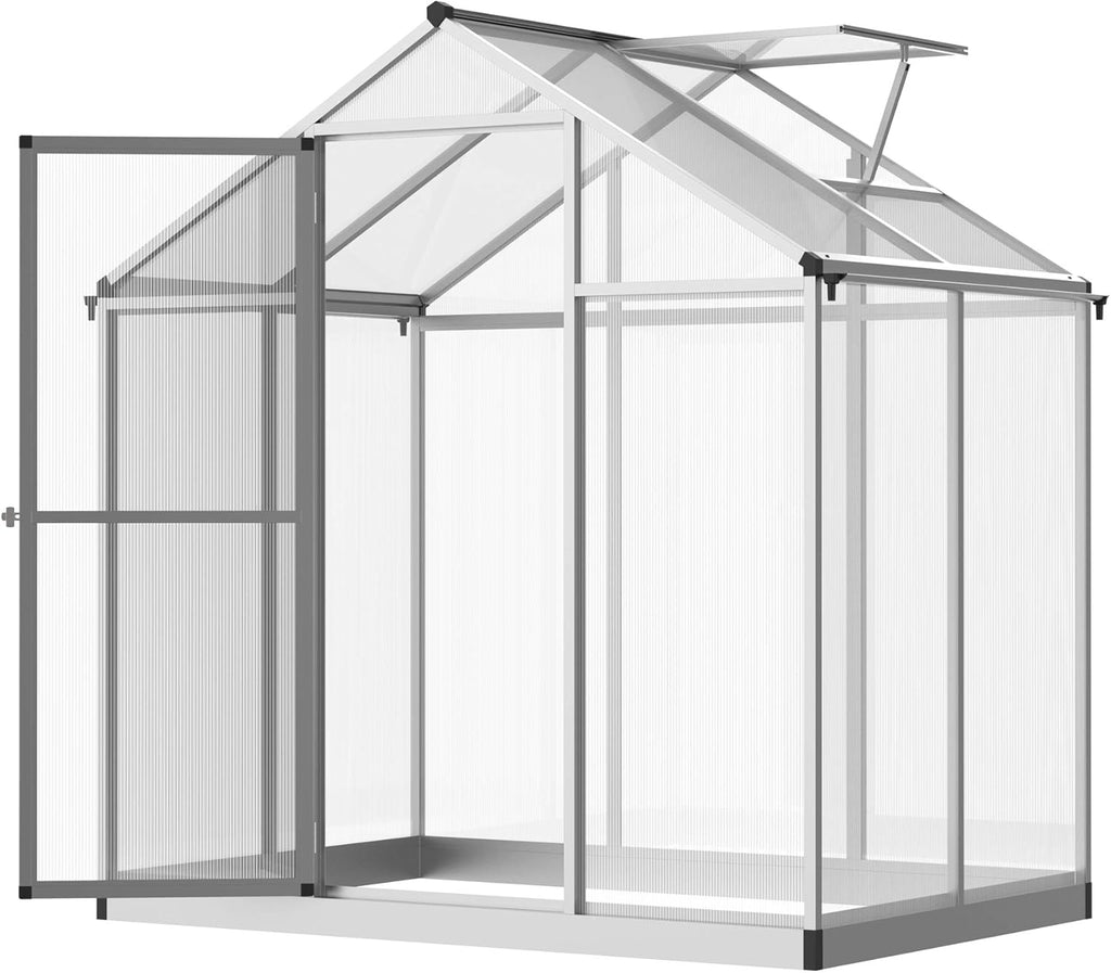 Walk-in Polycarbonate Greenhouse with Roof Vent Q681