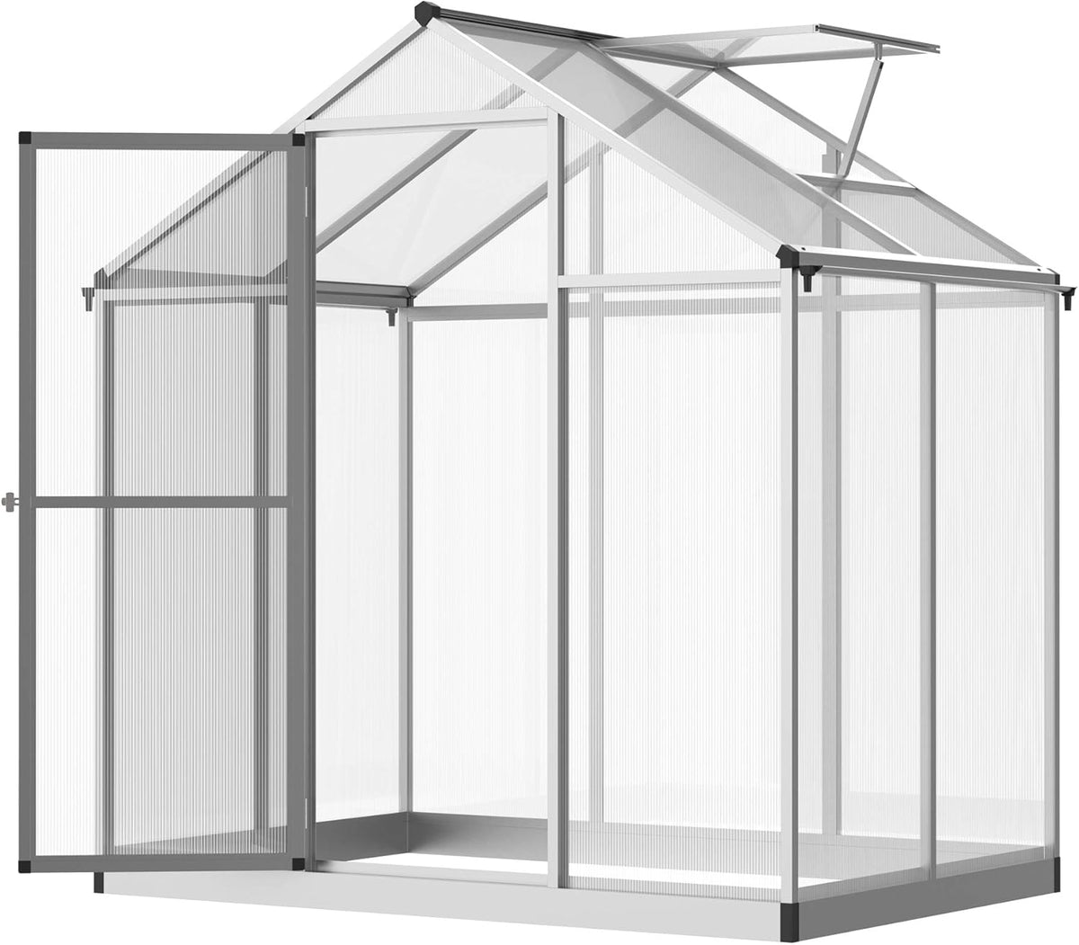 Walk-in Polycarbonate Greenhouse with Roof Vent Q681