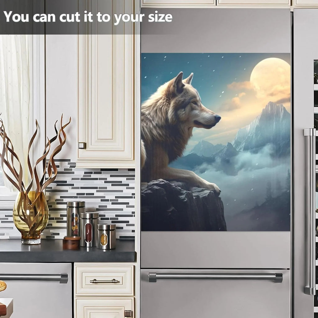 Magnetic Dishwasher Stickers Night Wolf Pattern 23in W x 26in H H117738